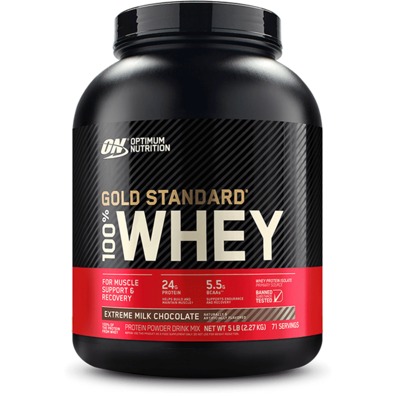 Optimum Nutrition Gold Standard 100% Whey Protein, Extreme Milk Chocolate, 5 LB